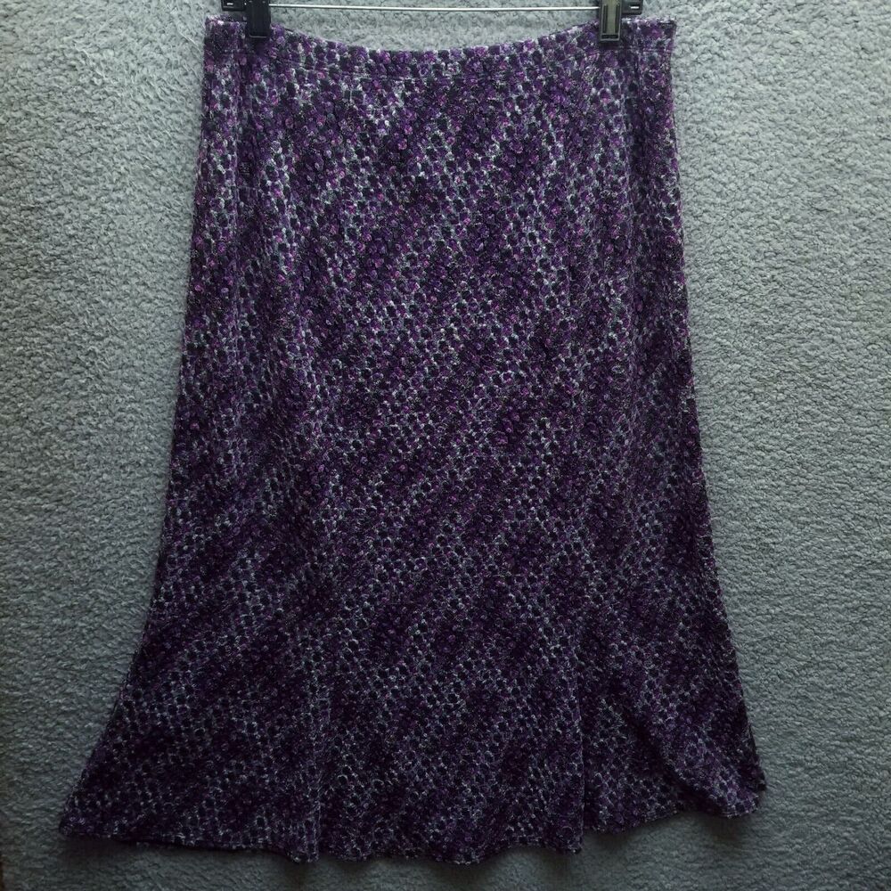Choices Women's L Geometric Purple Long Peasant Skirt 36.5" 32" 0"